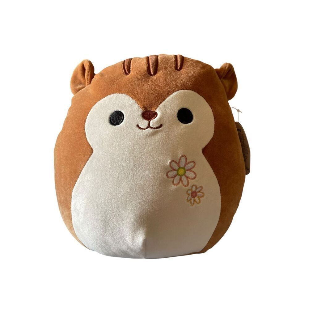 New Squishmallows Brown Cream Sawyer The Squirrel Plush Stuffed Animal Toy 12"